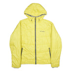 COLUMBIA Mens Yellow Nylon Hooded Jacket XL Woven Zip Casual Outdoor Lightweight