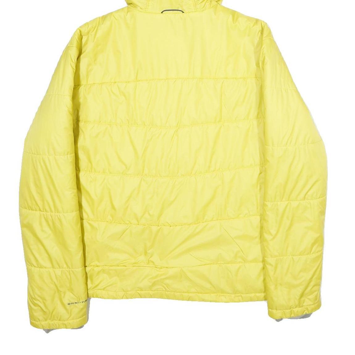 COLUMBIA Mens Yellow Nylon Hooded Jacket XL Woven Zip Casual Outdoor Lightweight