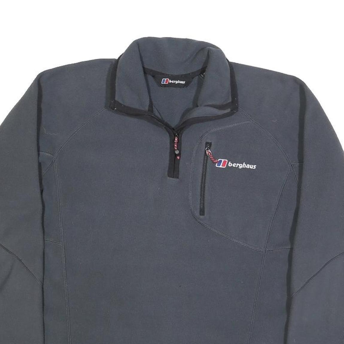 BERGHAUS Mens Grey Pullover Plain Crew Neck Basic Knit Jumper S Outdoor