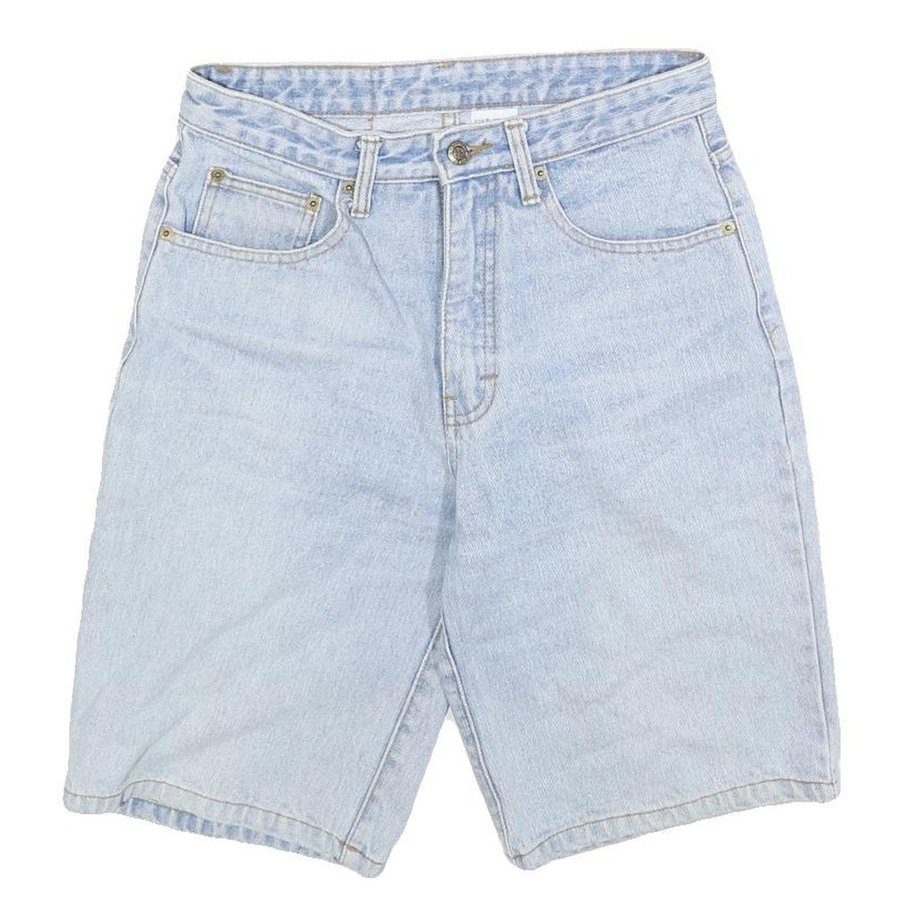 GARRY Womens Denim Blue Casual Shorts S W28 Relaxed Fit Cotton Blend