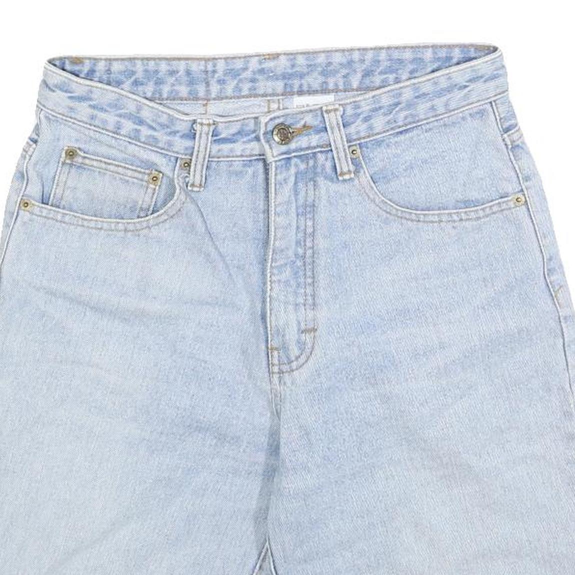 GARRY Womens Denim Blue Casual Shorts S W28 Relaxed Fit Cotton Blend