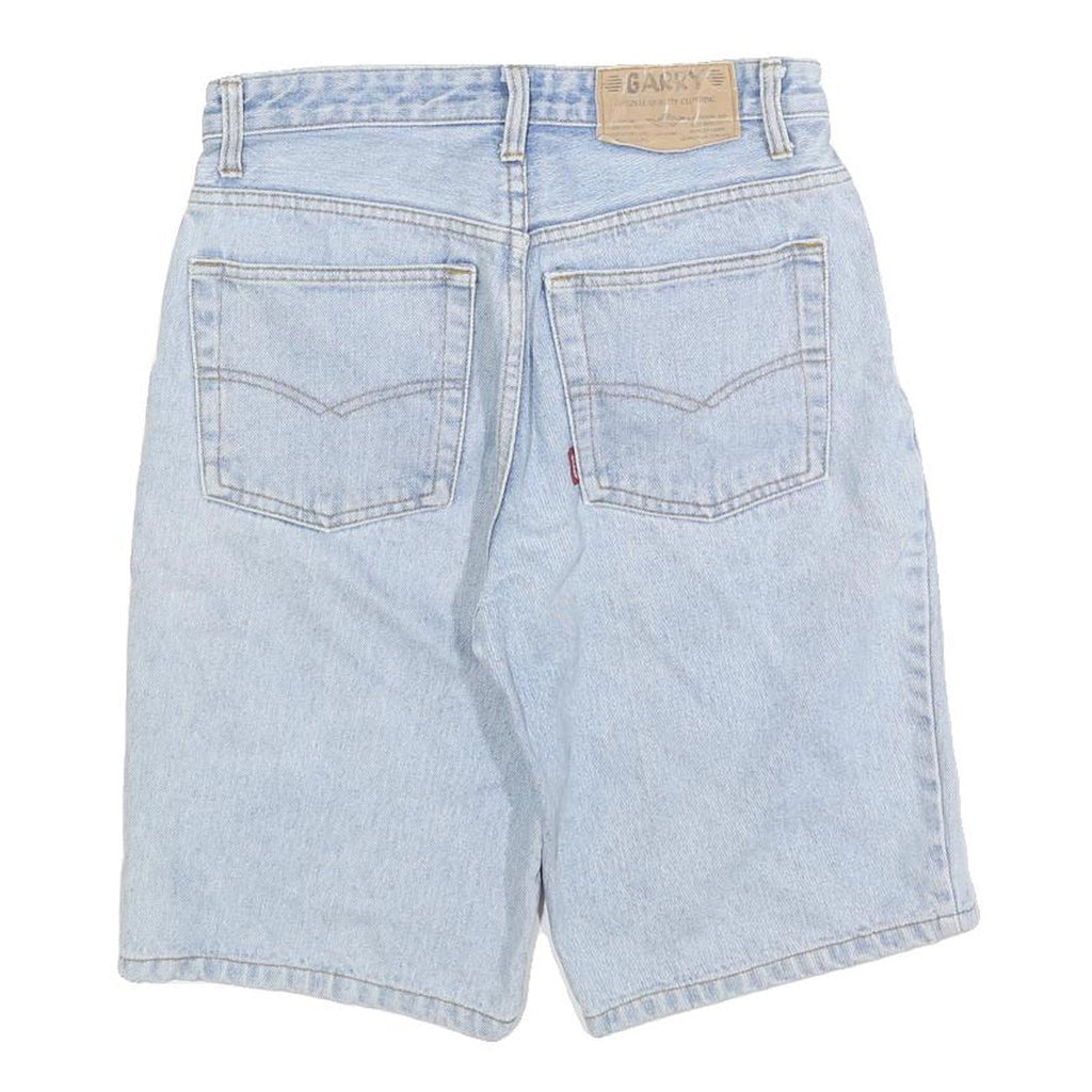 GARRY Womens Denim Blue Casual Shorts S W28 Relaxed Fit Cotton Blend