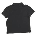 NAUTICA Womens Black Polo Shirt Short Sleeve Plain L Cotton Blend Classic Fit