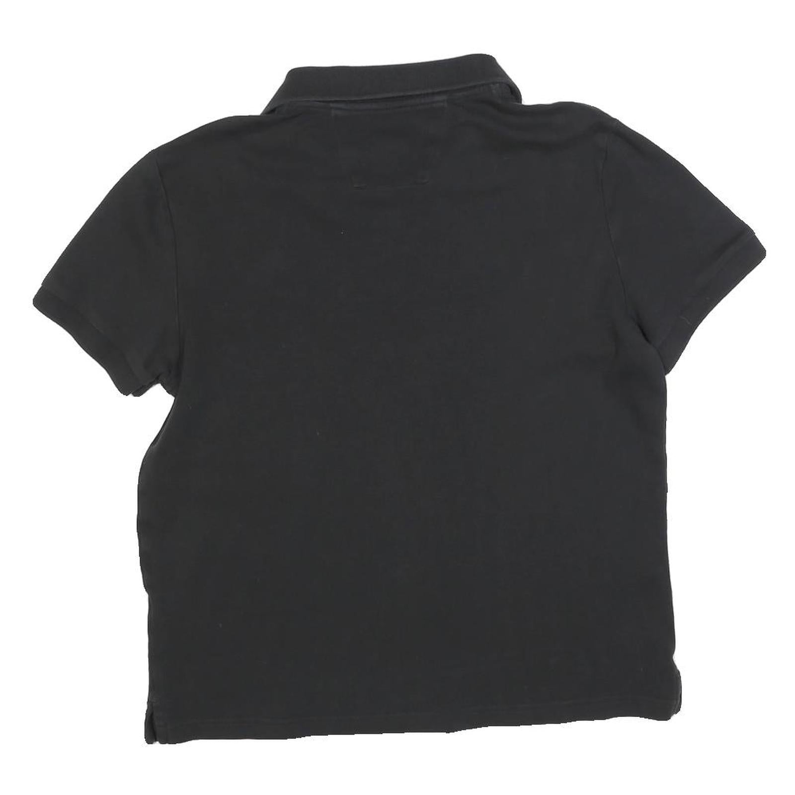 NAUTICA Womens Black Polo Shirt Short Sleeve Plain L Cotton Blend Classic Fit