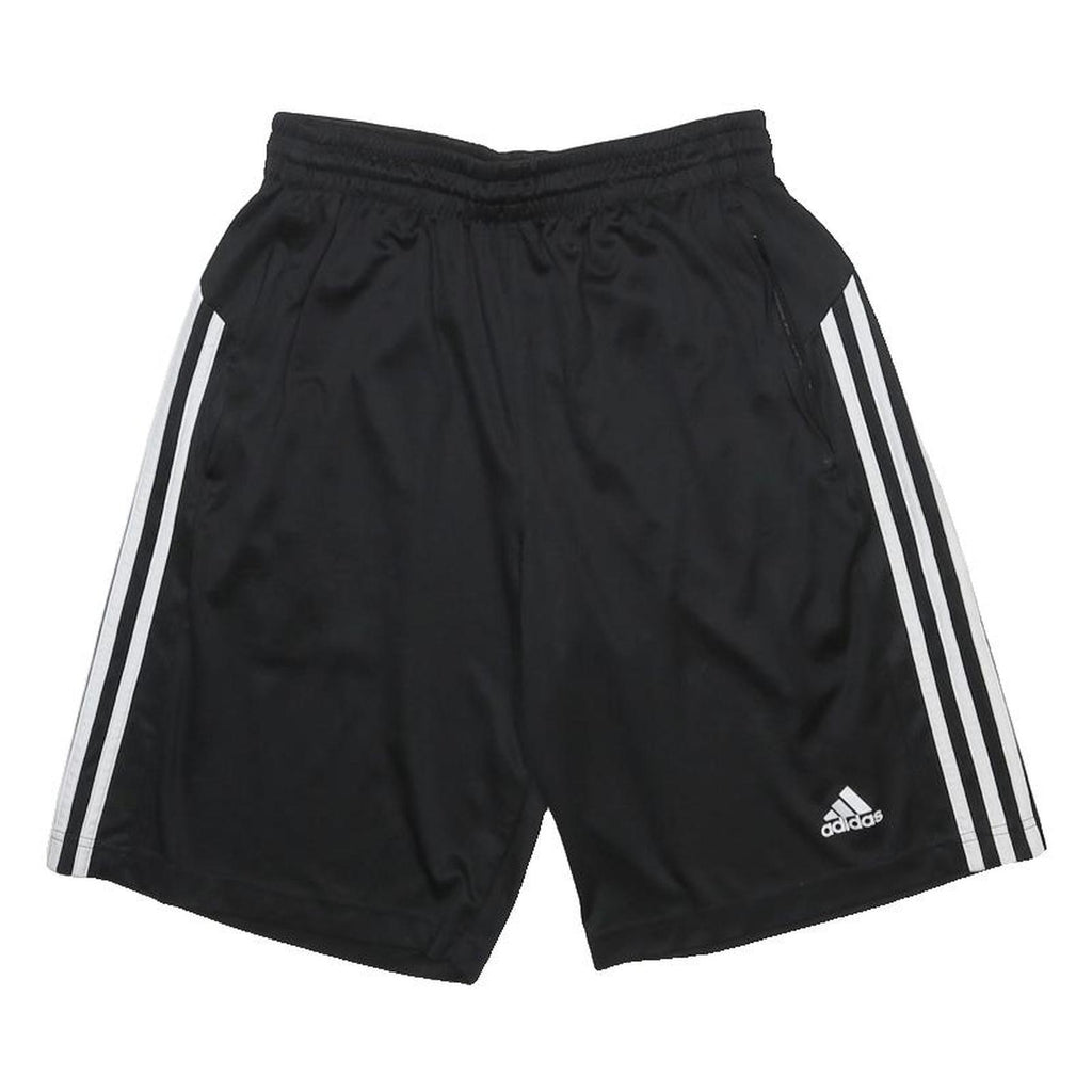 ADIDAS Mens Black Sports Casual Shorts S W26 Polyester Three Stripe