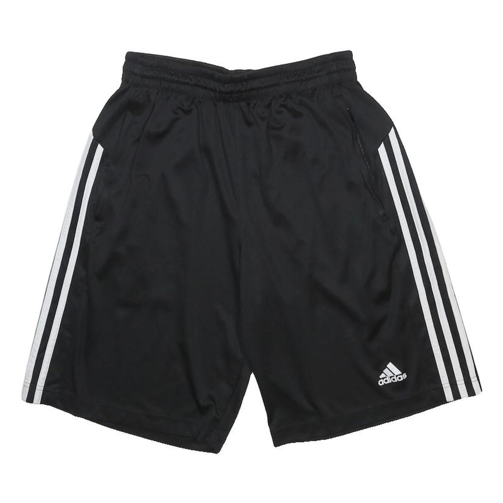 ADIDAS Mens Black Sports Casual Shorts S W26 Polyester Three Stripe