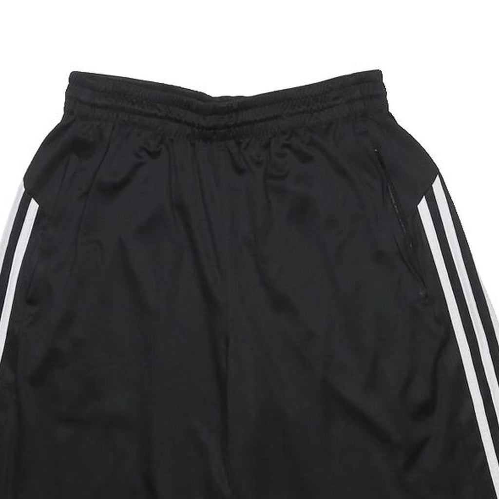 ADIDAS Mens Black Sports Casual Shorts S W26 Polyester Three Stripe