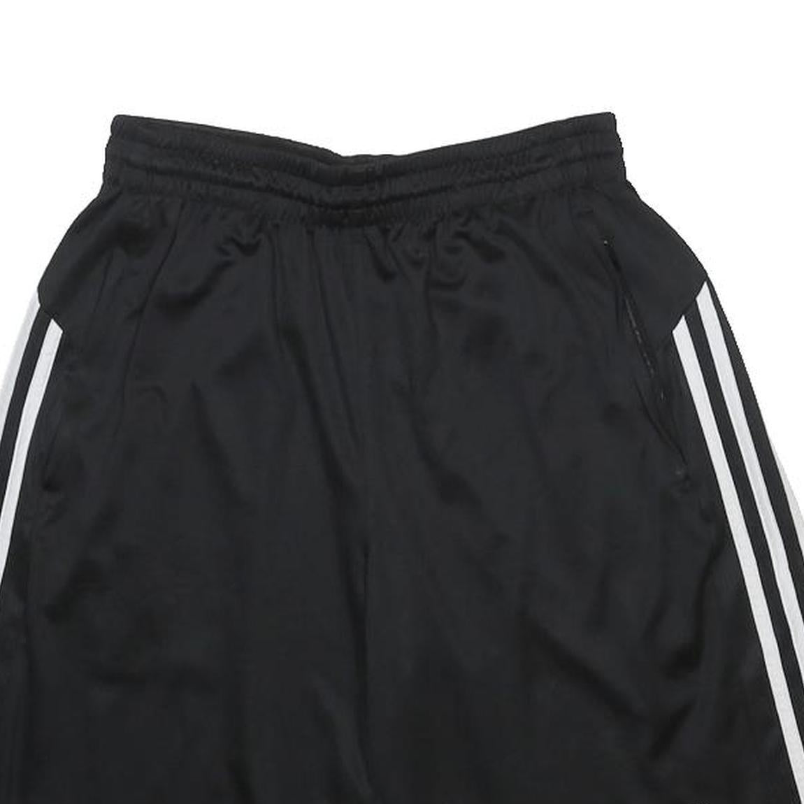 ADIDAS Mens Black Sports Casual Shorts S W26 Polyester Three Stripe