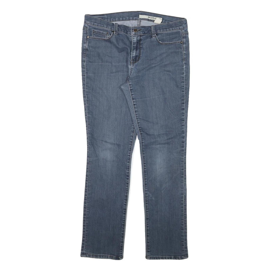 DKNY Womens Blue Regular Fit Straight Denim Jeans W32 L32 Zip Cotton Blend