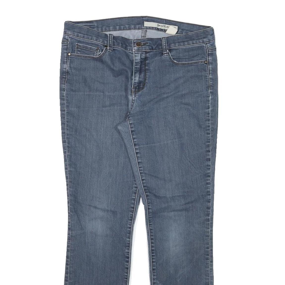DKNY Womens Blue Regular Fit Straight Denim Jeans W32 L32 Zip Cotton Blend