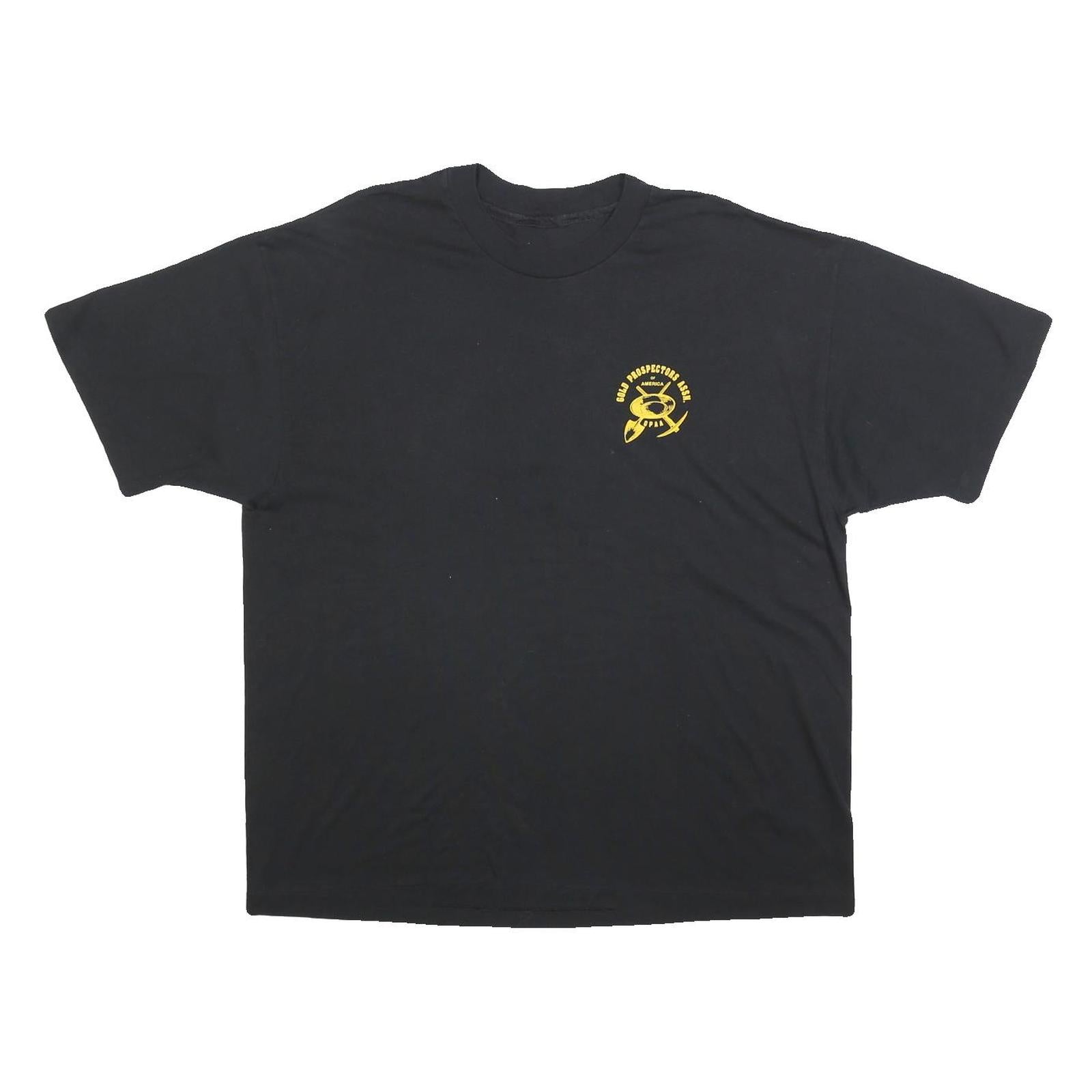 Mens Black Gold Prospectors Assn Graphic T-Shirt L Short Sleeve Crew Neck Cotton