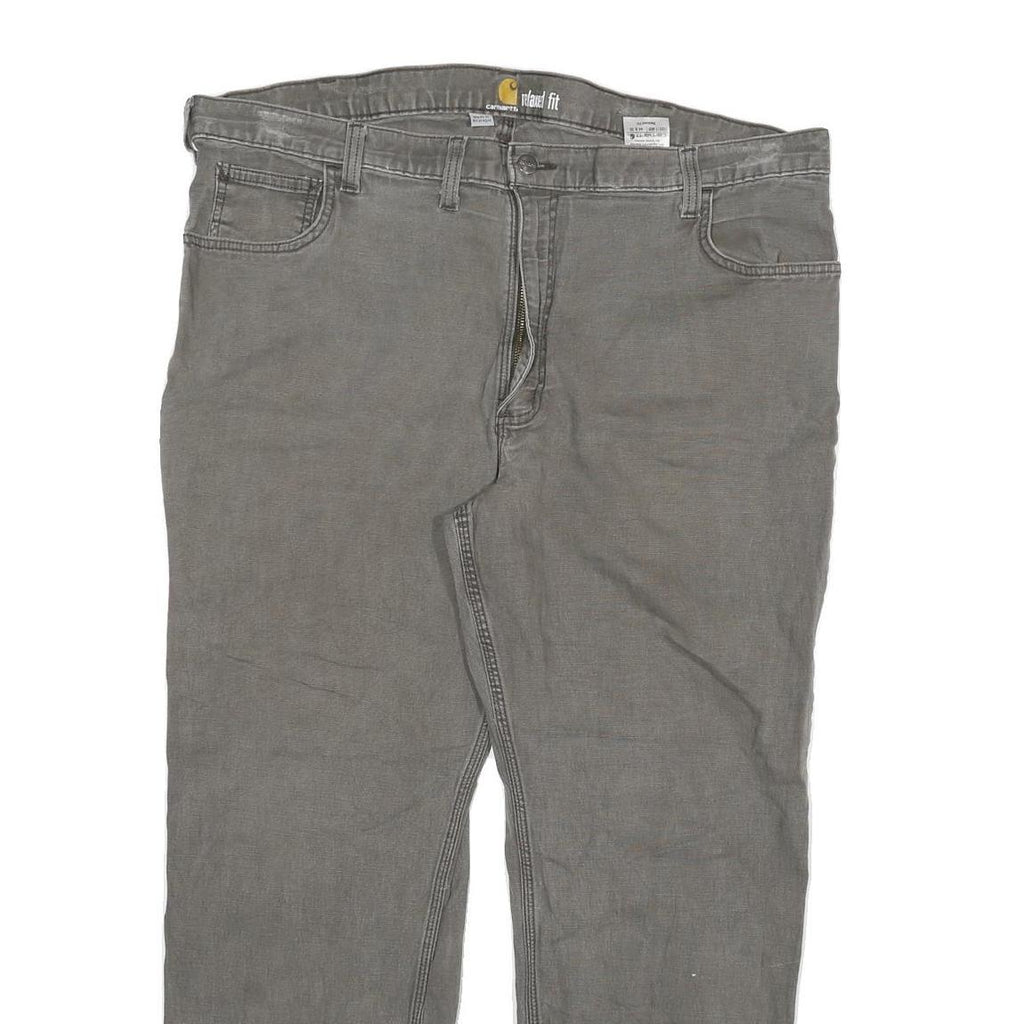 CARHARTT Mens Jeans Grey Relaxed Straight Denim Medium W44 L30 Workwear Zip