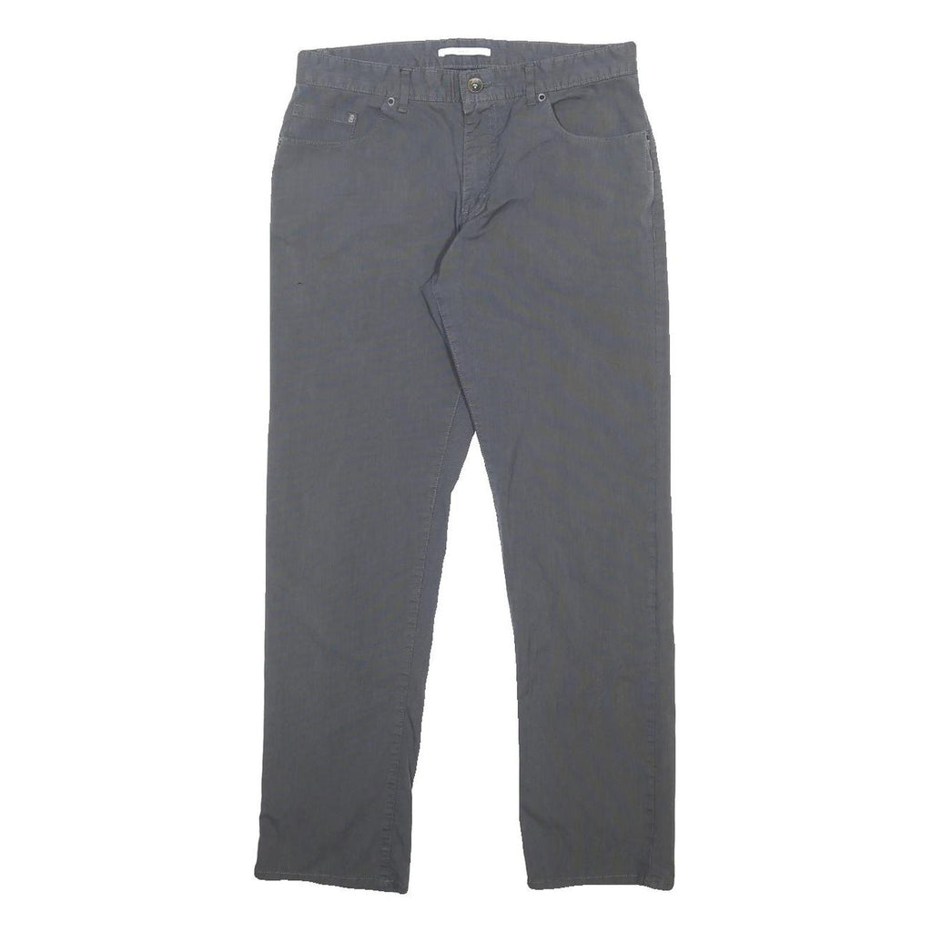 CALVIN KLEIN Mens Cotton Blend Grey Slim Straight Trousers W32 L32 Stylish Zip