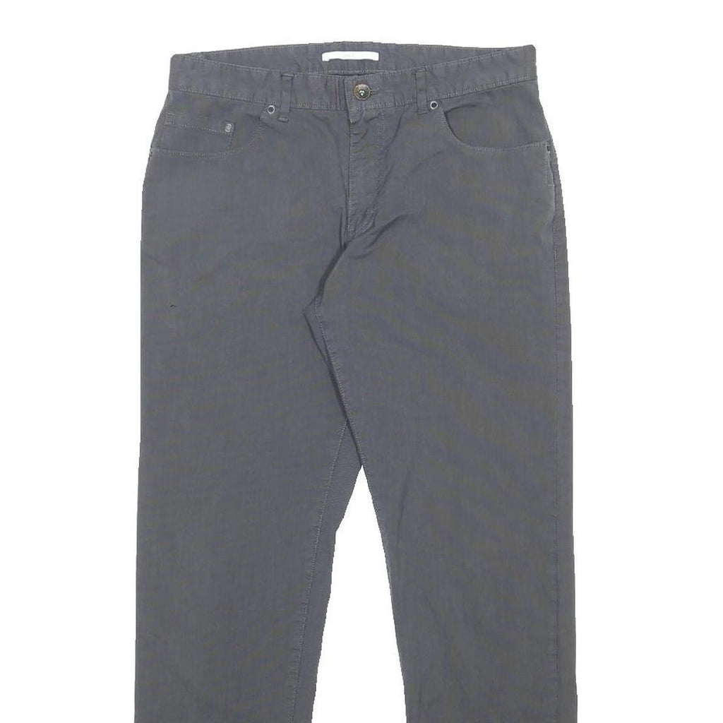 CALVIN KLEIN Mens Cotton Blend Grey Slim Straight Trousers W32 L32 Stylish Zip