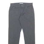 CALVIN KLEIN Mens Cotton Blend Grey Slim Straight Trousers W32 L32 Stylish Zip