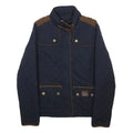DIESEL Womens Navy Blue Quilted Jacket S Polyester Blend Zip Casual Outerwear