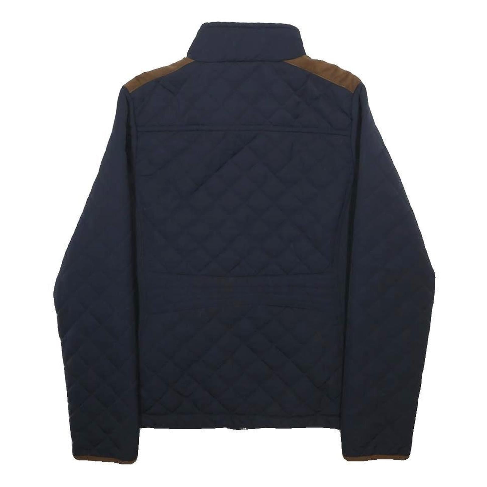 DIESEL Womens Navy Blue Quilted Jacket S Polyester Blend Zip Casual Outerwear