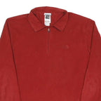 THE NORTH FACE Mens Red Pullover Plain 1/4 Zip Polyester Blend Jumper M Casual
