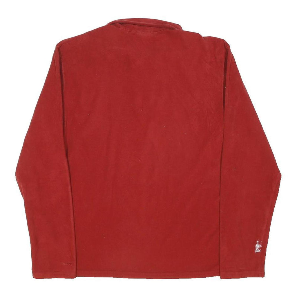 THE NORTH FACE Mens Red Pullover Plain 1/4 Zip Polyester Blend Jumper M Casual