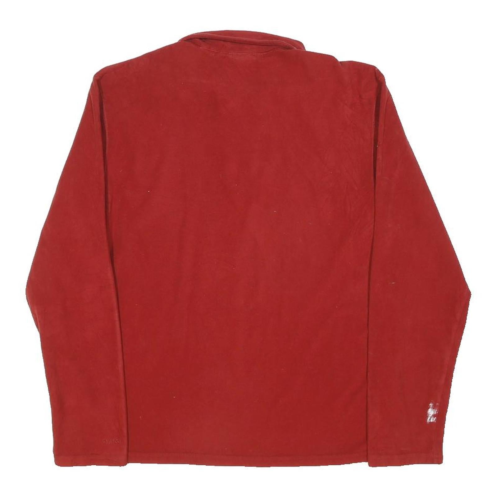 THE NORTH FACE Mens Red Pullover Plain 1/4 Zip Polyester Blend Jumper M Casual