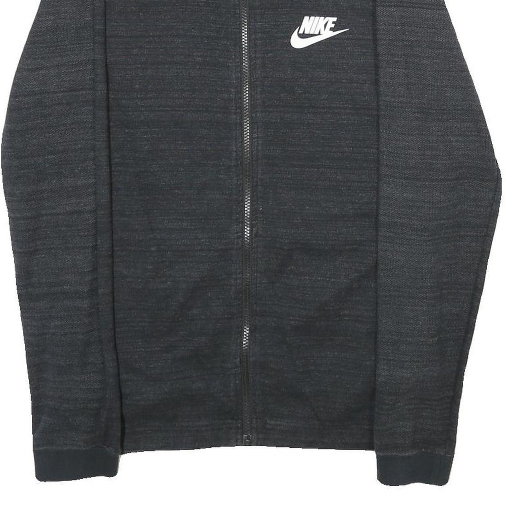 NIKE Mens Black Cotton Blend Bomber Jacket S Plain Zip Athletic Casual