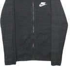 NIKE Mens Black Cotton Blend Bomber Jacket S Plain Zip Athletic Casual