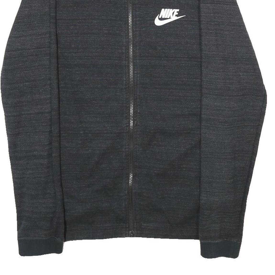 NIKE Mens Black Cotton Blend Bomber Jacket S Plain Zip Athletic Casual