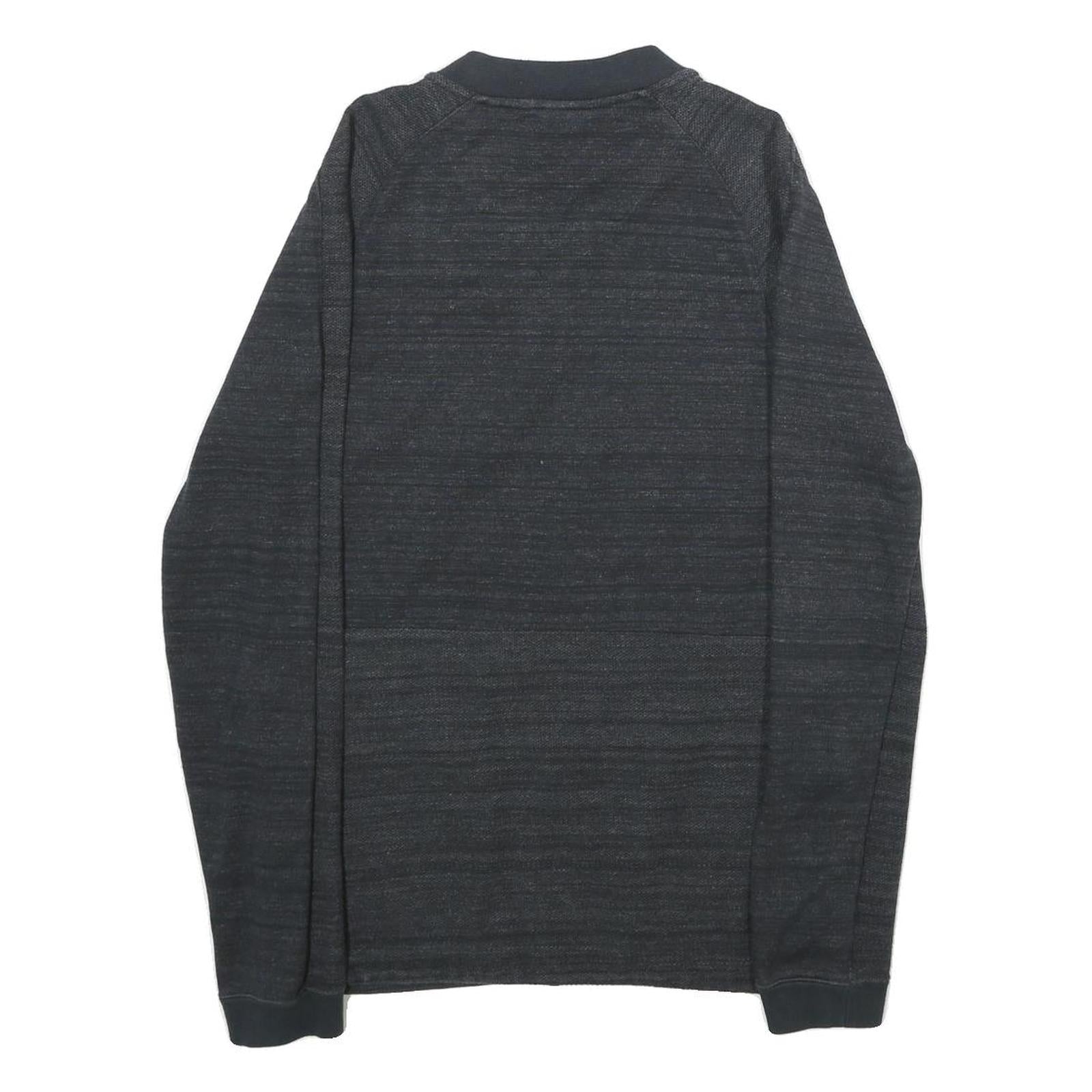 NIKE Mens Black Cotton Blend Bomber Jacket S Plain Zip Athletic Casual