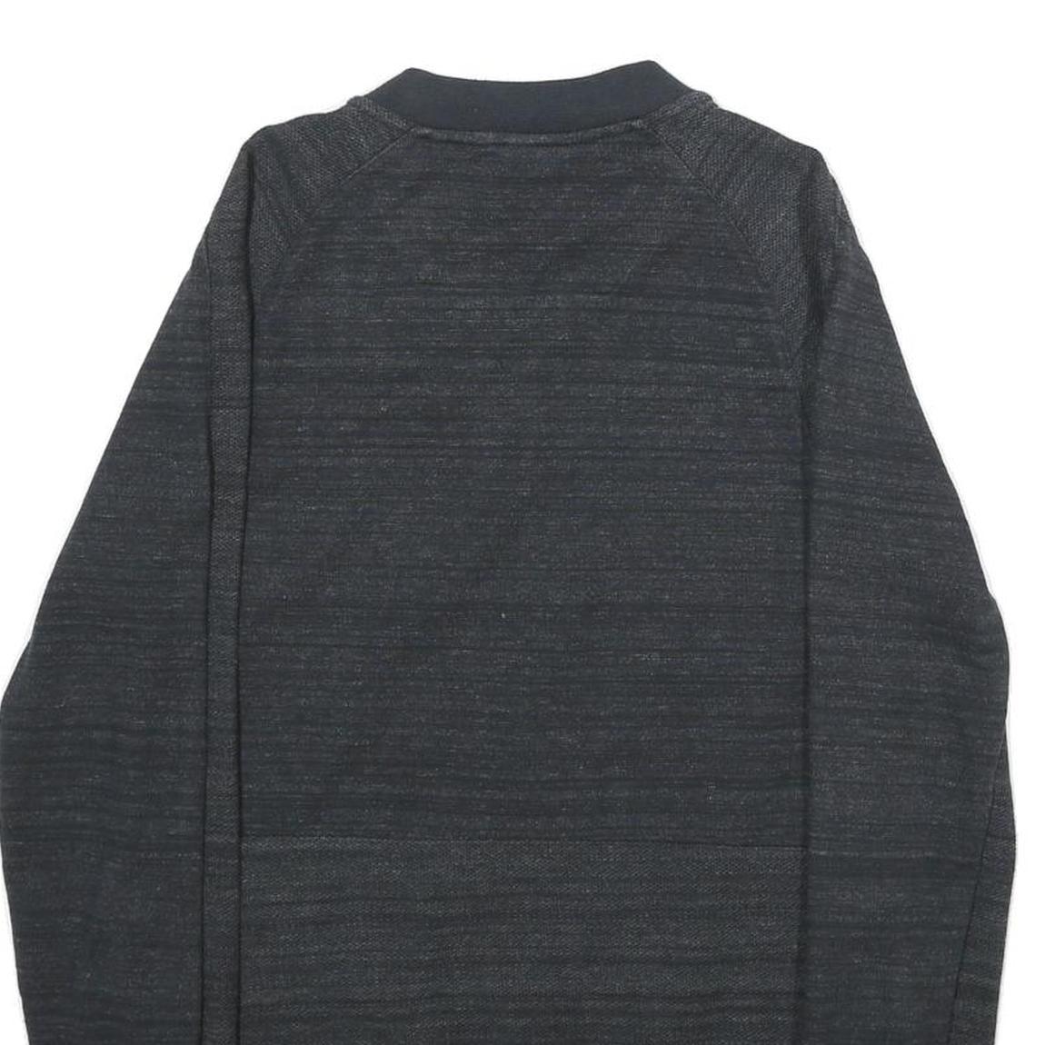 NIKE Mens Black Cotton Blend Bomber Jacket S Plain Zip Athletic Casual