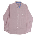 CHAPS Mens Red & White Check Shirt M Button Down Collar Long Sleeve Cotton