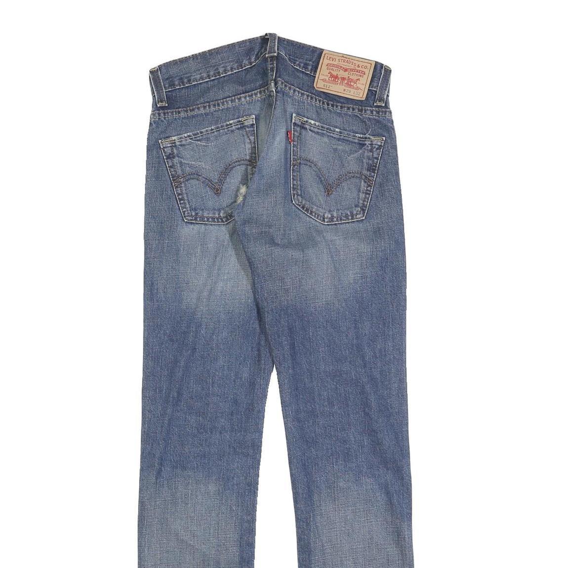 LEVI'S 511 SLIM Mens Jeans Blue Slim Straight Denim Medium W29 L32 Zip