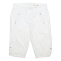 DKNY Womens White Cotton Casual Shorts M W30 Comfortable Fit Lightweight