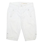 DKNY Womens White Cotton Casual Shorts M W30 Comfortable Fit Lightweight
