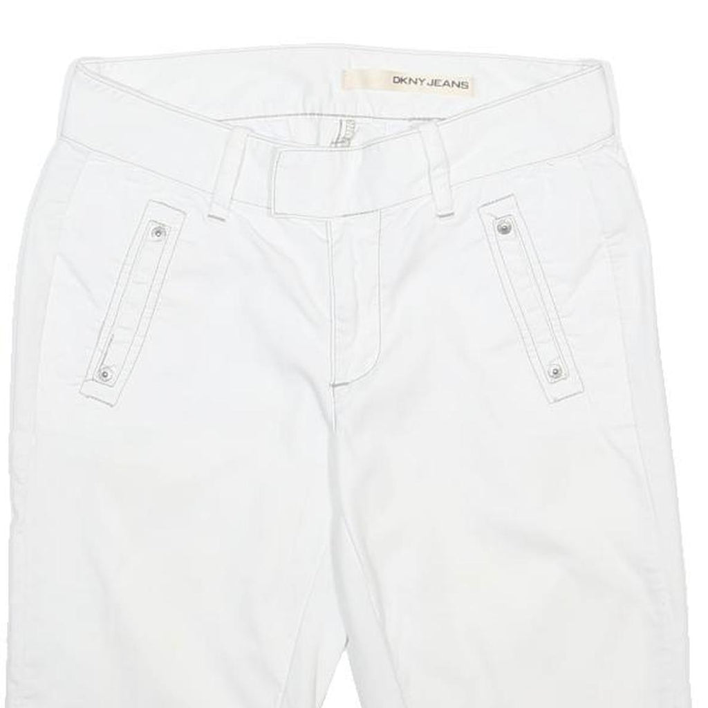 DKNY Womens White Cotton Casual Shorts M W30 Comfortable Fit Lightweight