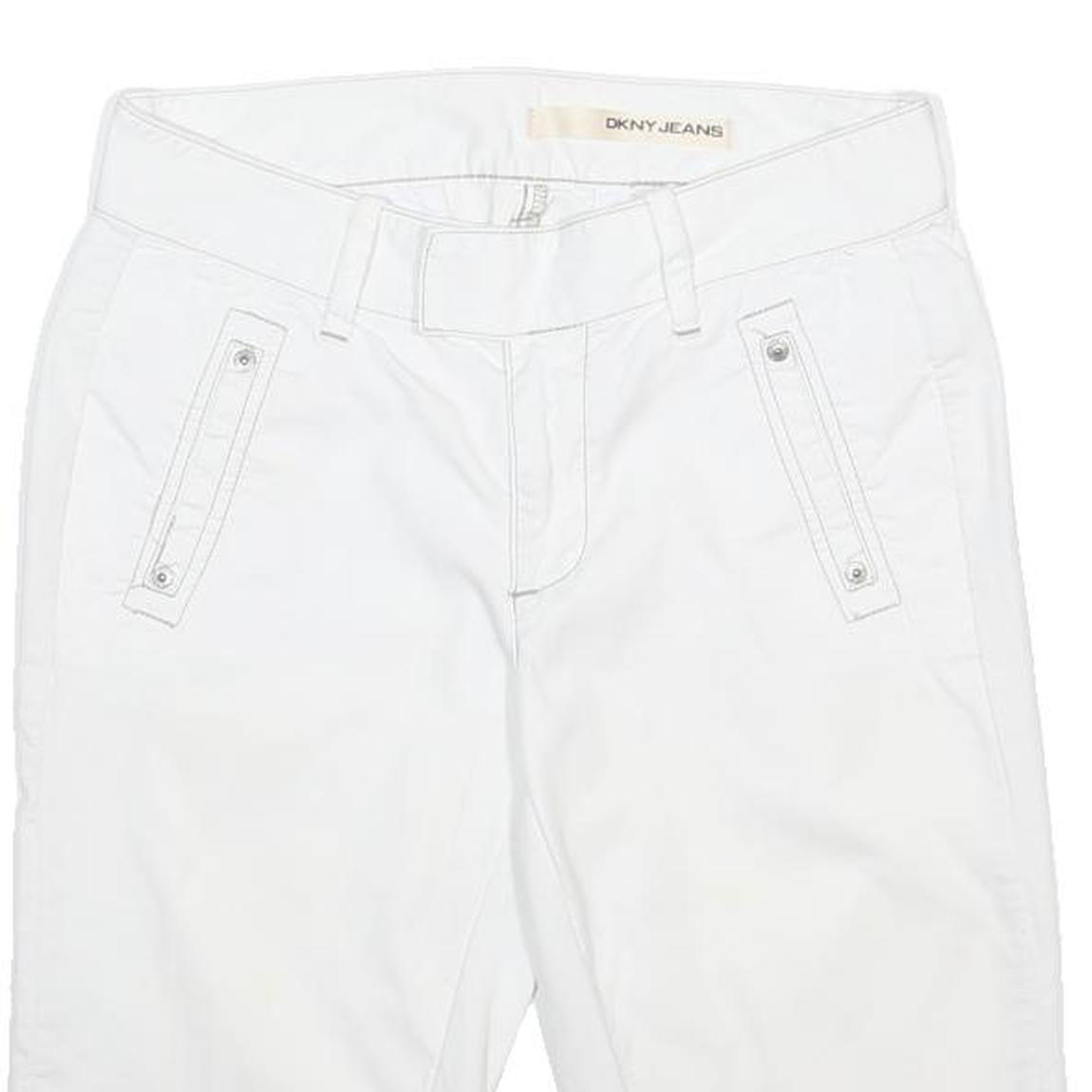 DKNY Womens White Cotton Casual Shorts M W30 Comfortable Fit Lightweight