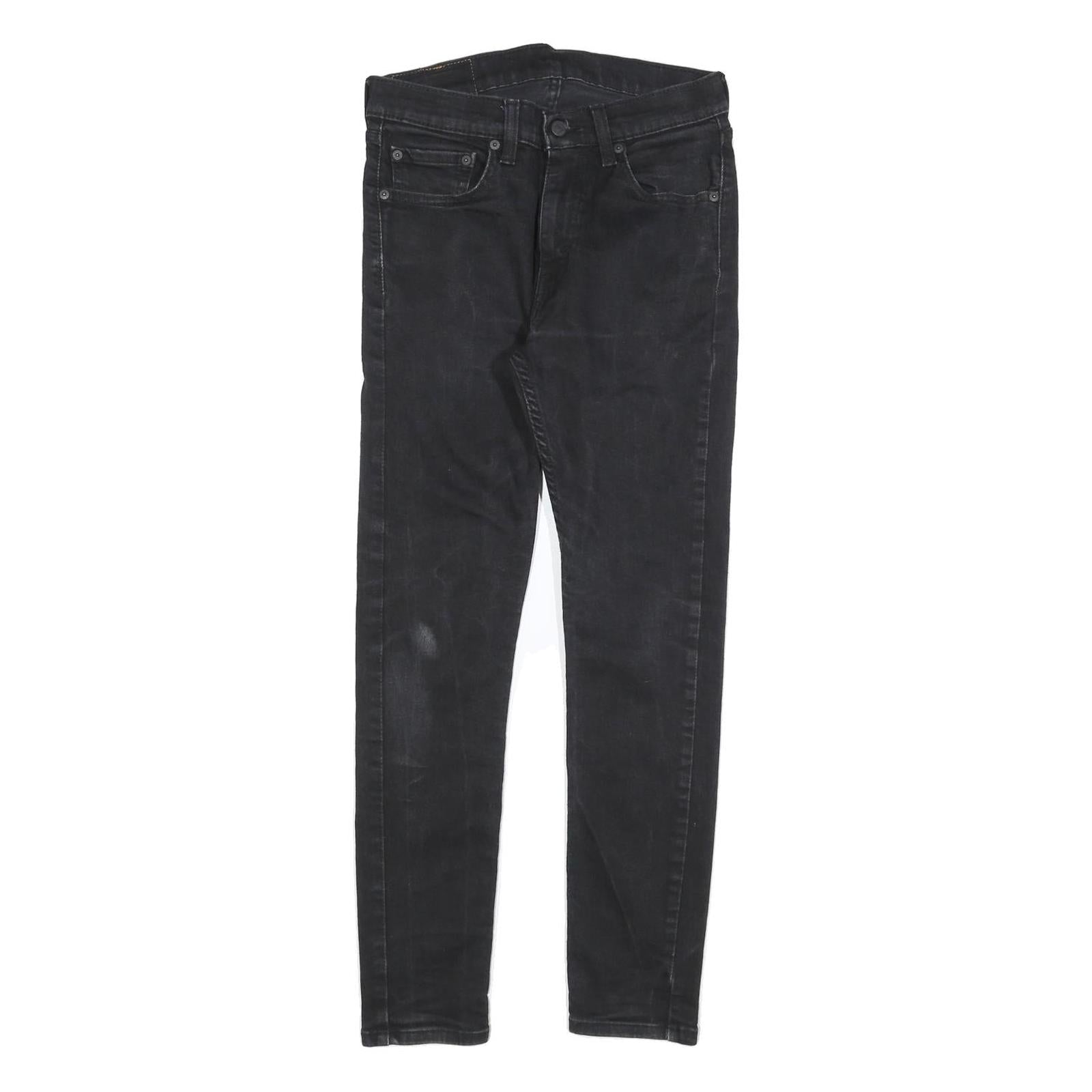 LEVI'S 519 Mens Slim Black Denim Dark Zip W29 L28 Slim Fit Skinny Jeans