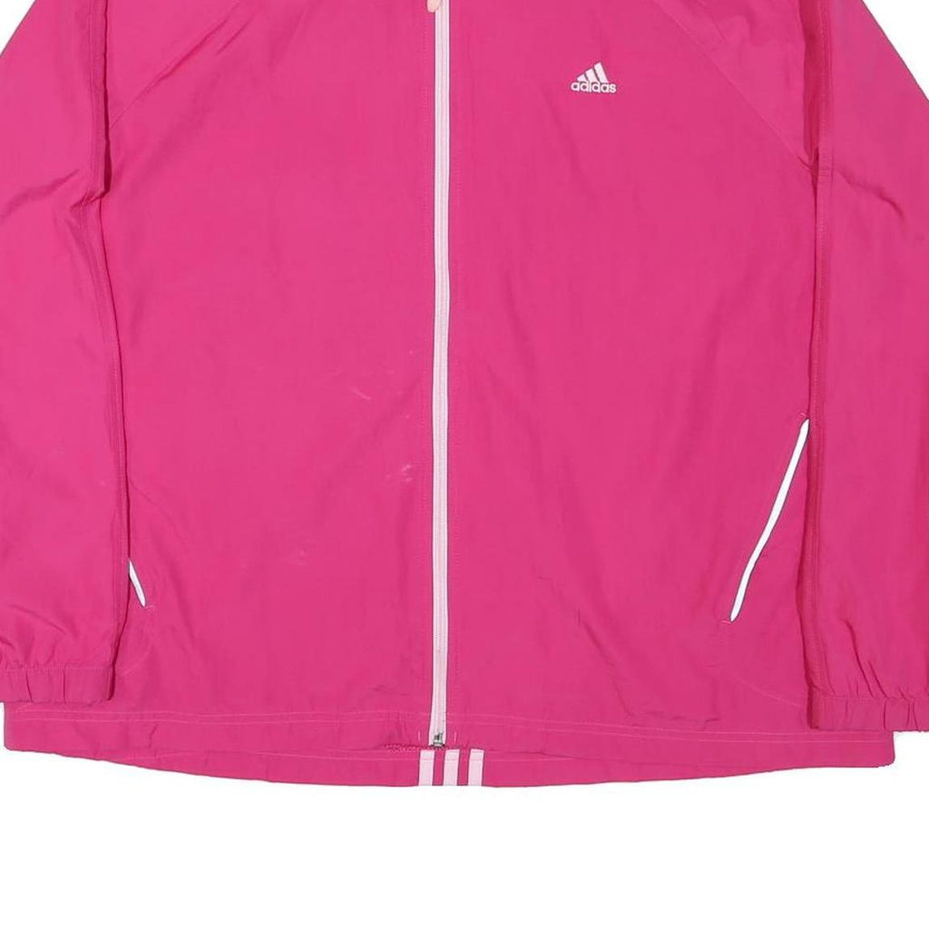 ADIDAS Womens Pink Sports Jacket 2XL Polyester Blend Zip Athletic Casual