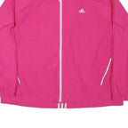 ADIDAS Womens Pink Sports Jacket 2XL Polyester Blend Zip Athletic Casual