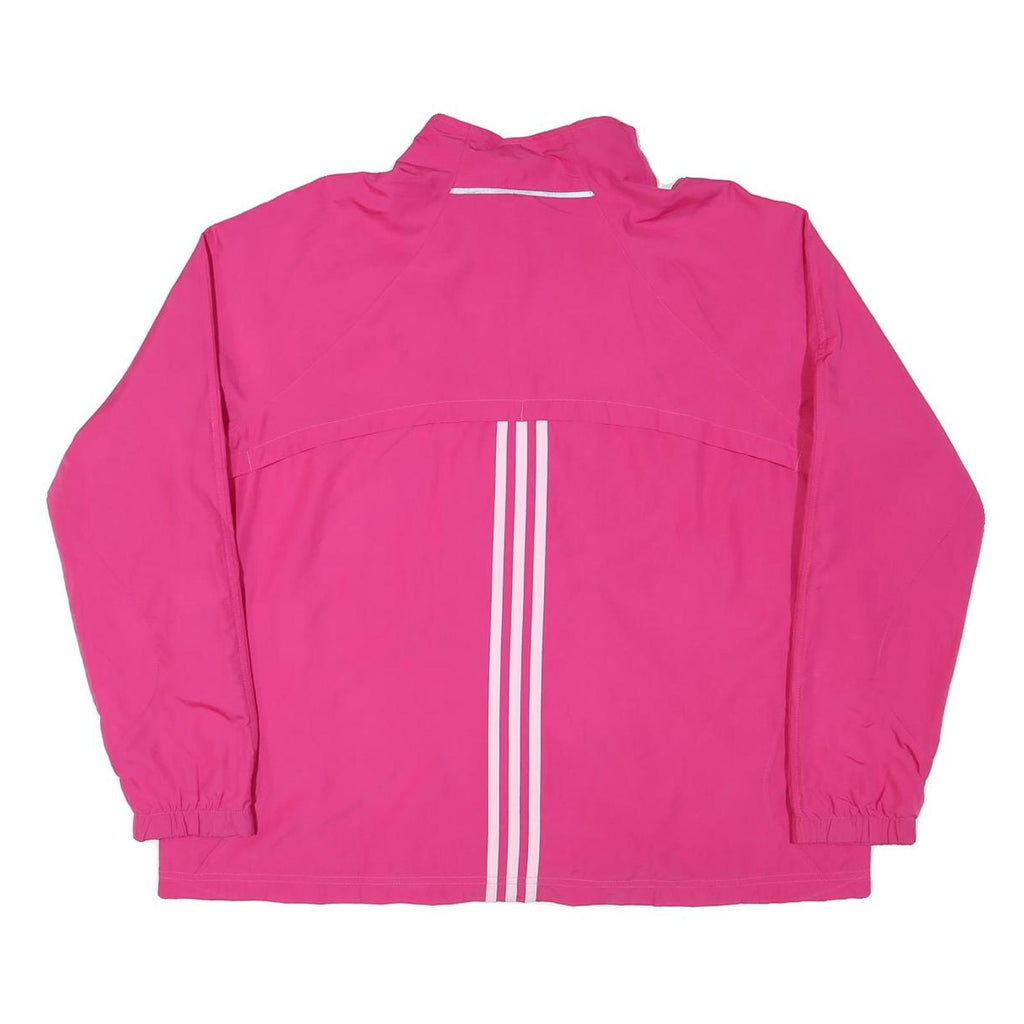 ADIDAS Womens Pink Sports Jacket 2XL Polyester Blend Zip Athletic Casual