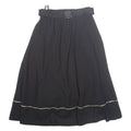 Womens A-Line Skirt Black Midi Wool XS