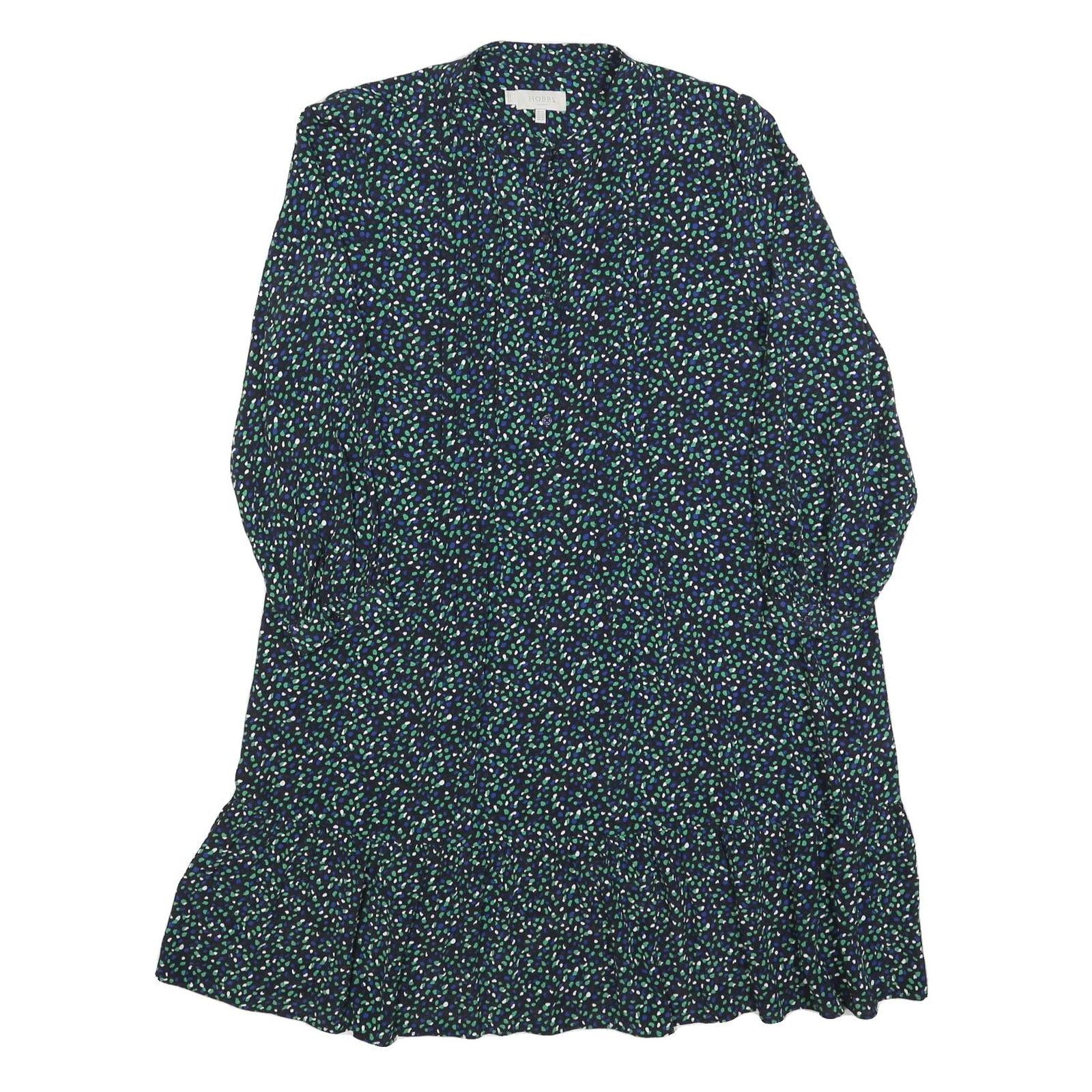 HOBBS LONDON Womens Black Floral Day Woven Midi Dress UK 14 Polyester Blend