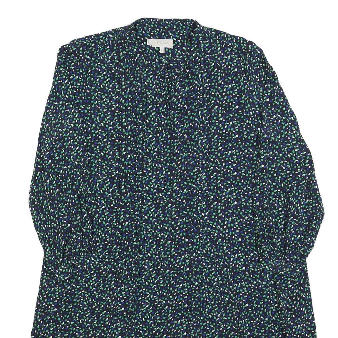 HOBBS LONDON Womens Black Floral Day Woven Midi Dress UK 14 Polyester Blend