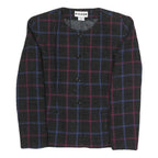 JOAN LESLIE Womens Black & Blue & Purple Checked Blazer Jacket UK 6 Polyester
