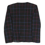 JOAN LESLIE Womens Black & Blue & Purple Checked Blazer Jacket UK 6 Polyester