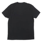GUESS Mens Black Graphic T-Shirt L Short Sleeve Henley Neck Cotton Blend