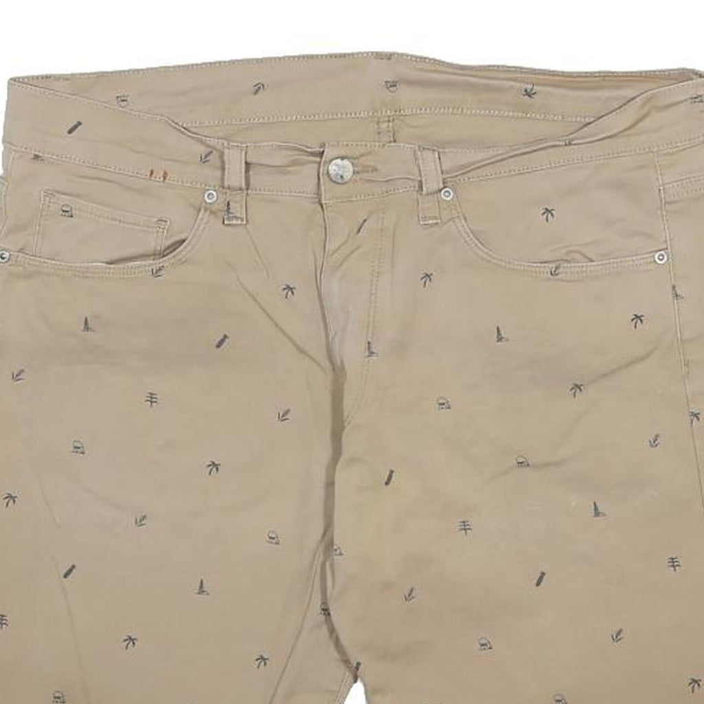 CARHARTT Mens Shorts Beige Casual M W34 Cotton Blend Palm Print