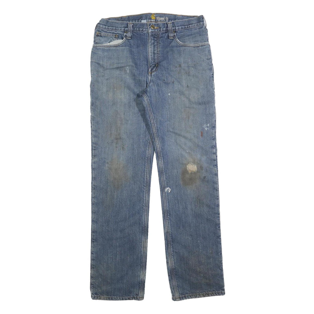 CARHARTT Mens Jeans Blue Relaxed Straight Denim Medium W34 L34 Workwear Durable