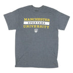 GILDAN Mens Grey Manchester Spartans University Graphic T-Shirt M Crew Neck