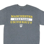 GILDAN Mens Grey Manchester Spartans University Graphic T-Shirt M Crew Neck