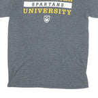 GILDAN Mens Grey Manchester Spartans University Graphic T-Shirt M Crew Neck